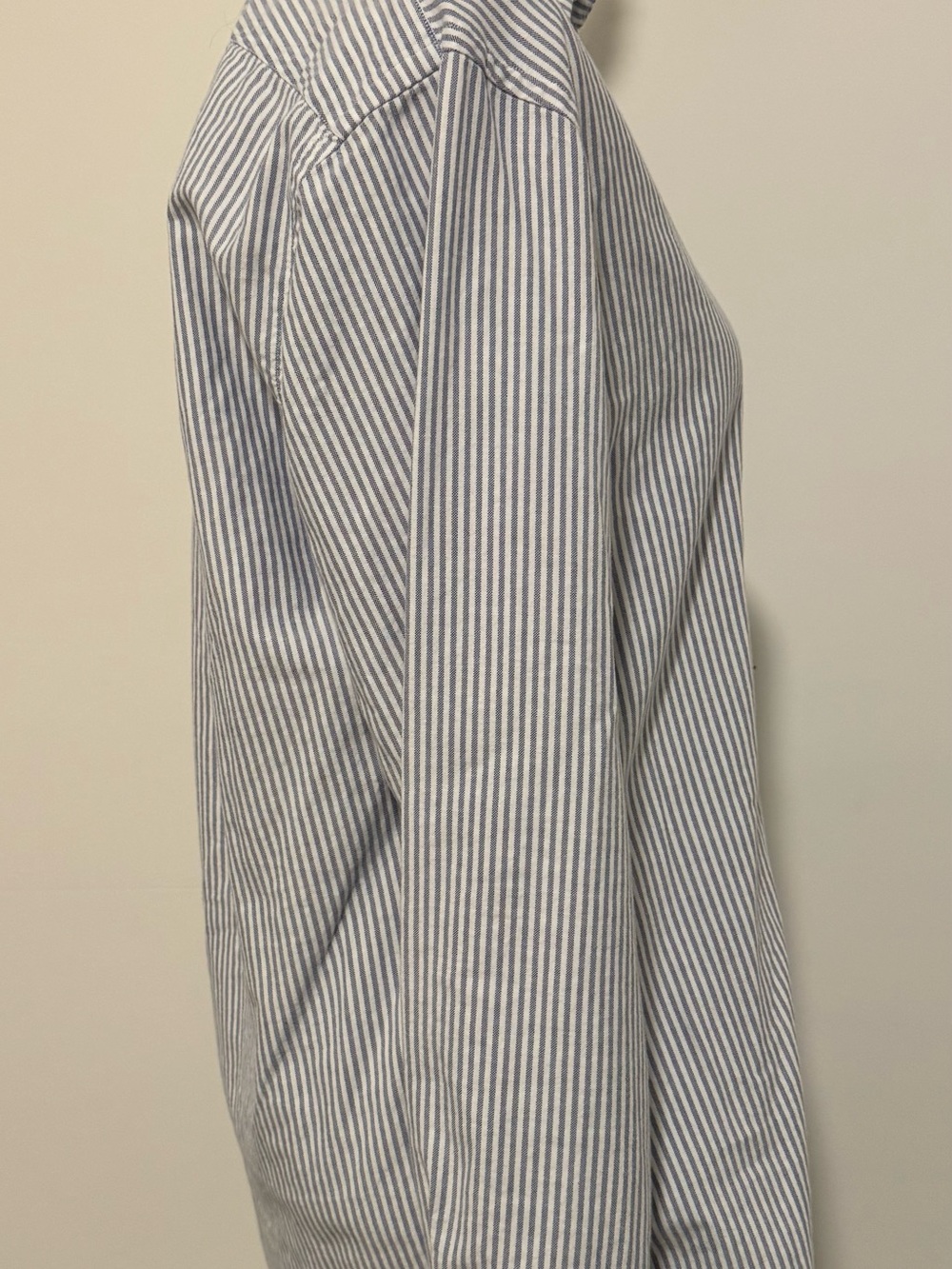 Lands' End 100% Cotton Blue White Pinstripe Button-Down Oxford Shirt Size 14.5 - Picture 12 of 14